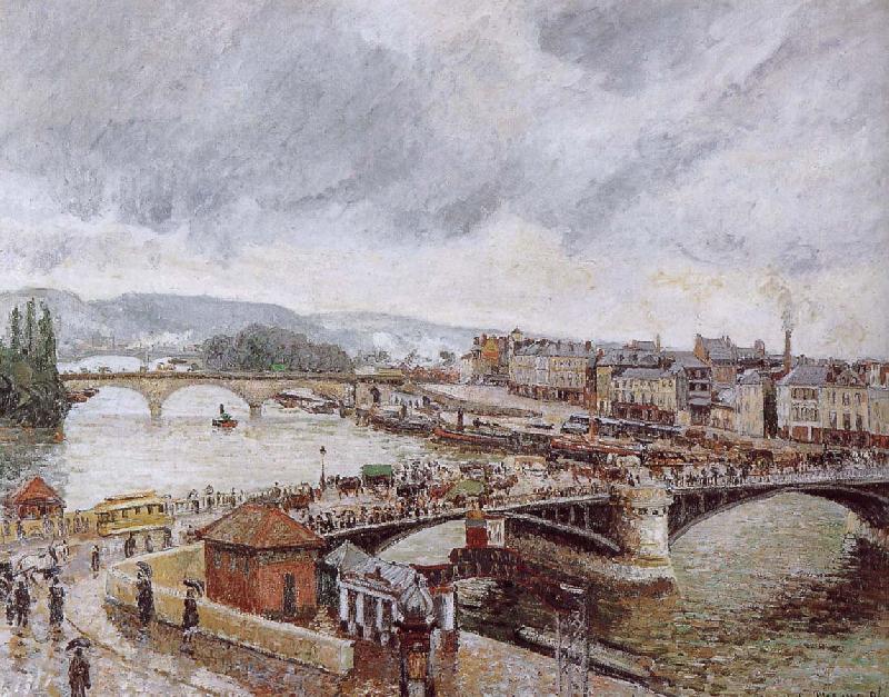 Camille Pissarro Rain Bridge oil painting picture